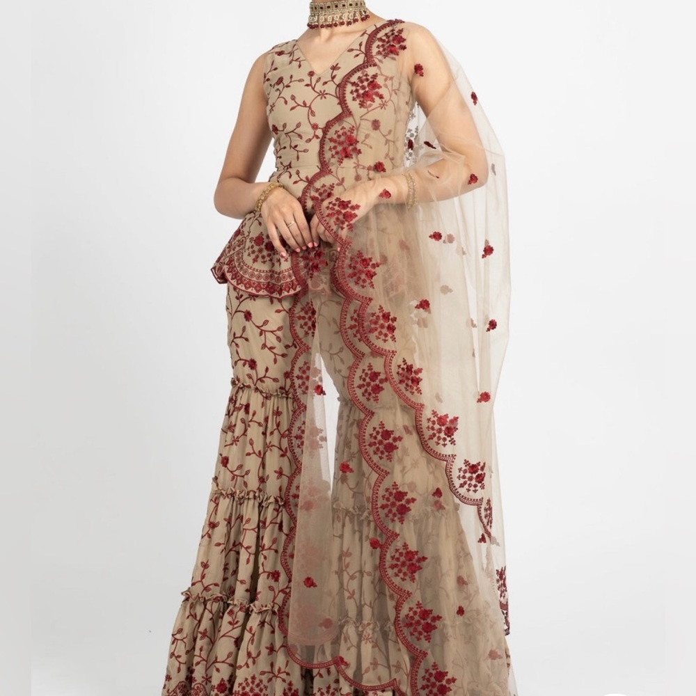 Saree Room-Taupe Indian Suit